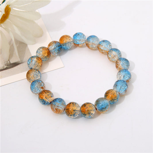 10mm gradient yellow and blue crystal luck bracelet