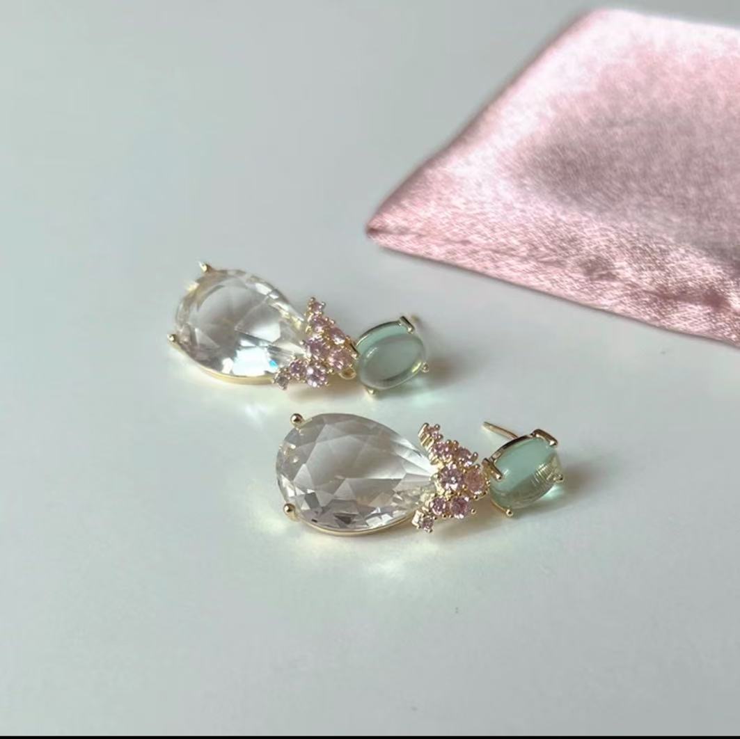 Natural Clear Quartz Healing Earrings – Purify Energy & Amplify Clarity